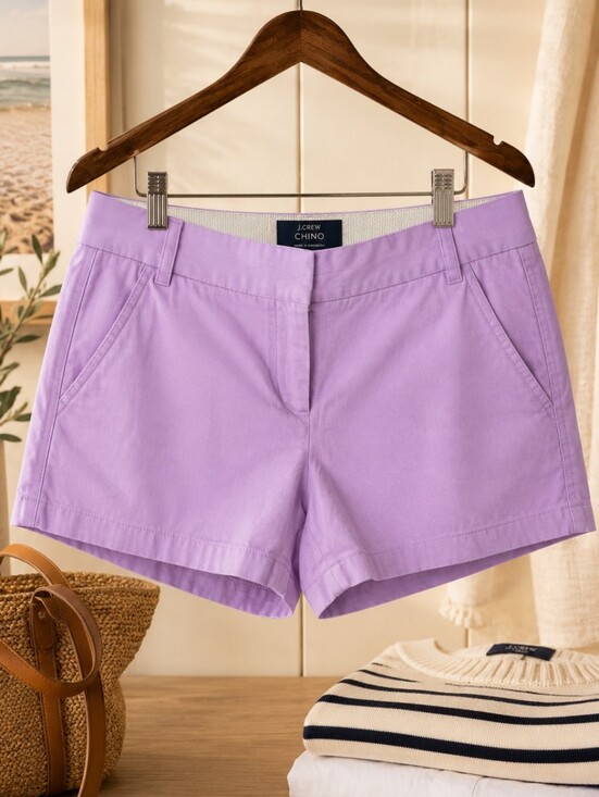 J. Crew Pants - J.Crew Lavender Chino Shorts Size 10 Preppy Cotton Summer Casual Classic Summer